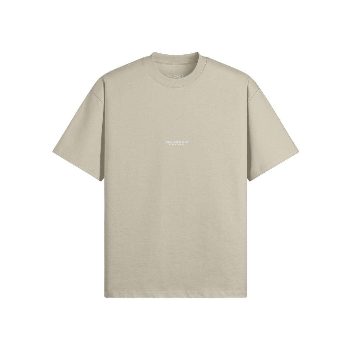 kamel Oversized Heavyweight T-Shirt aus 425 g/m² Baumwolle, Vorderansicht