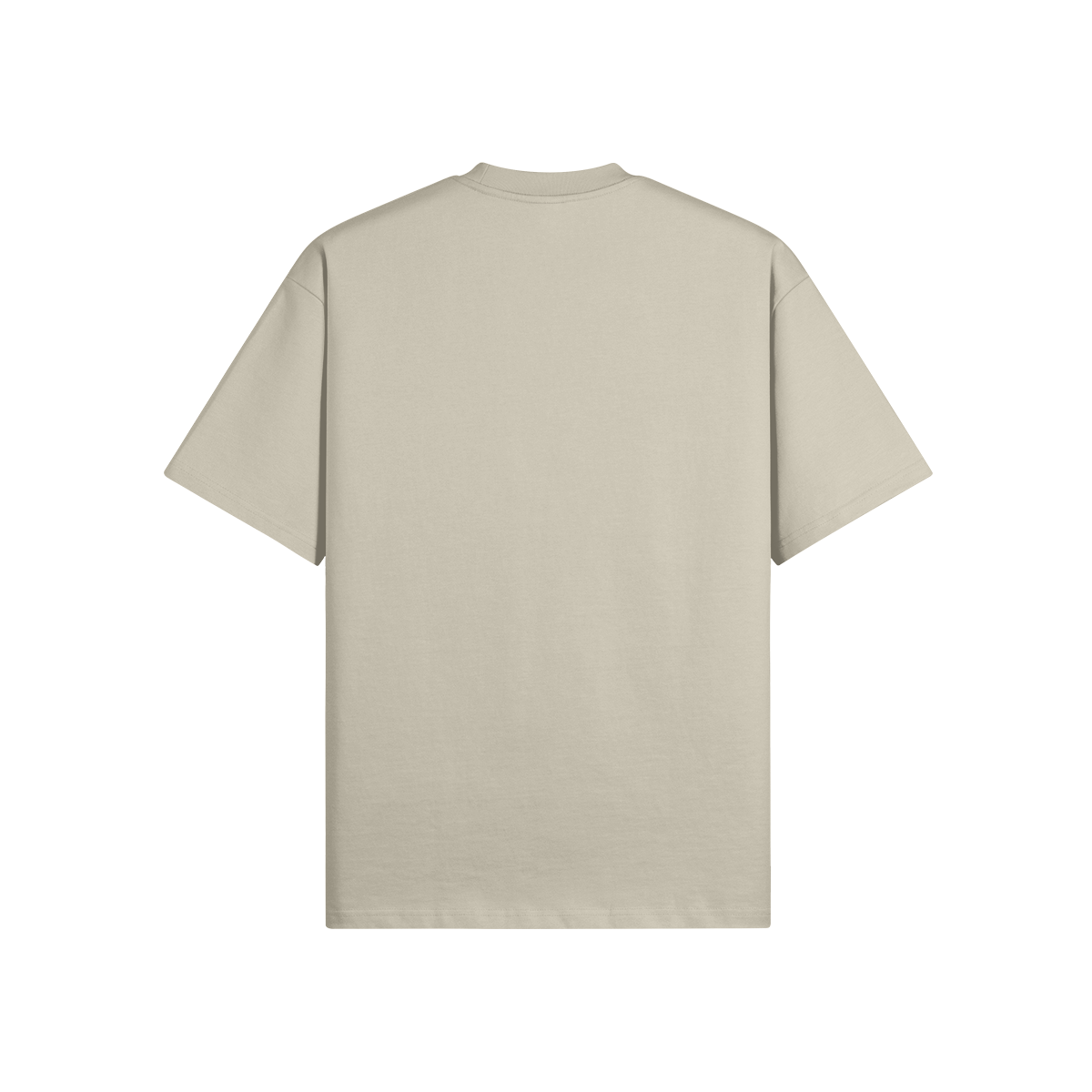 kamel Oversized Heavyweight T-Shirt aus 425 g/m² Baumwolle, Rückansicht.