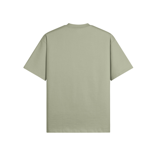 Artischocke Oversized Heavyweight T-Shirt aus 425 g/m² Baumwolle, Rückansicht.