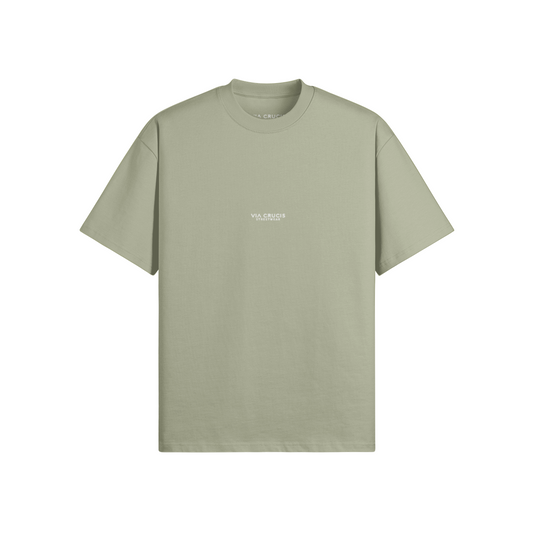 Artischocke Oversized Heavyweight T-Shirt aus 425 g/m² Baumwolle, Vorderansicht.