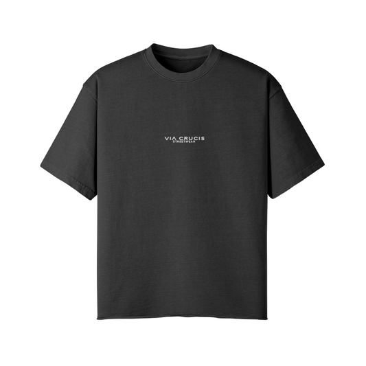 VC-T03 Oversized Unisex T-Shirt aus 100 % Baumwolle in Vintage-Optik mit offenem Saum.